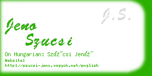 jeno szucsi business card
